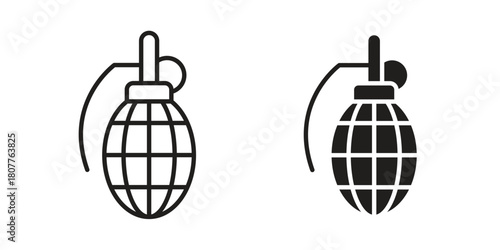 Hand grenade icon on white background. Stock vector icon