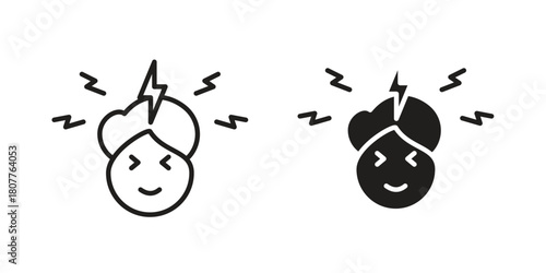 Headache icon icon on white background. Stock vector icon