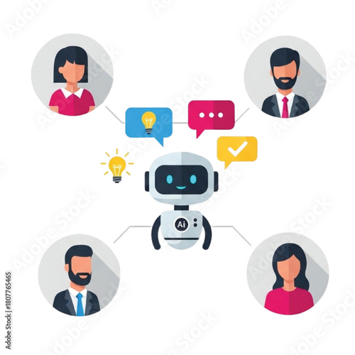 Empowering business through AI assistant solutions connecting people with innovative ideas, seamless communication, task automation, and collaborative teamwork