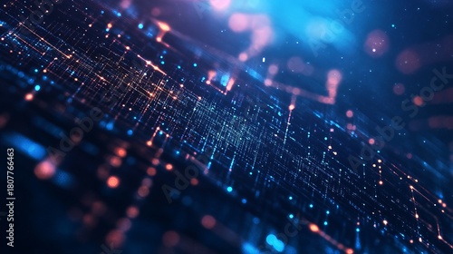 Experience the future with this stunning abstract data visualization depicting interconnected network nodes, perfect for innovative technology projects