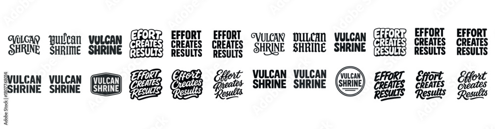 Obraz premium Vulcan shrine and effort creates results typography logos