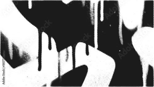 Halftone dripping graffiti spray texture in bold monochrome tone. Grunge punk art background for pop poster, retro print, or modern wall design.