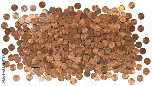 Pennies isolated on a transparent background, coinage, money, change, pennies in circulation, cash, copper, coin, making change, wall art, penny, US currency, numismatic, collection