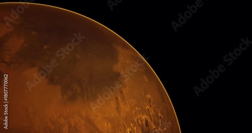 An extensive view of Mars reveals its striking reddish surface combined with varied geological features and subtle atmospheric details against the blackness of space.