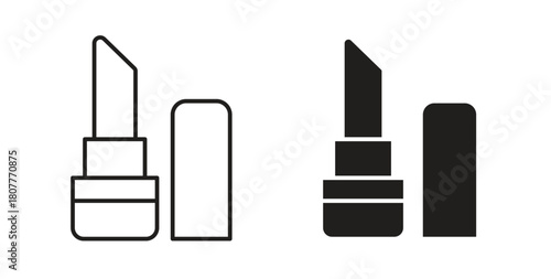 Lip balm icons set. Simple line vector illustration