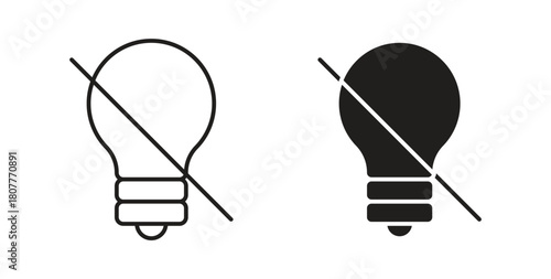 Light off icons set. Simple line vector illustration