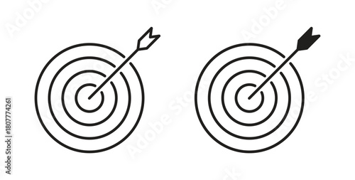 Objectives icons set. Simple line vector illustration