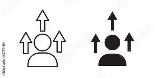 Personal development icons set. Simple line vector illustration
