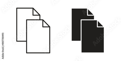 Duplicate icon with line and silhouette versions.