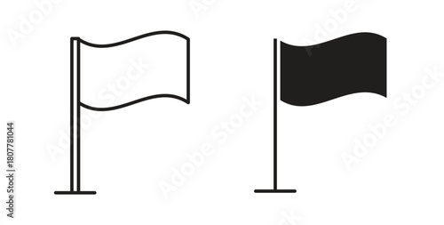 Flag icon with line and silhouette versions.