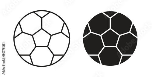 Football icon with line and silhouette versions.