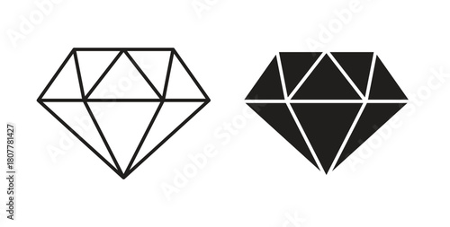 Gem icon with line and silhouette versions.