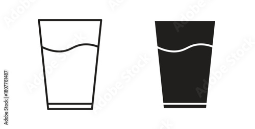 Glass icon with line and silhouette versions.