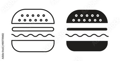 Hamburger icon with line and silhouette versions.
