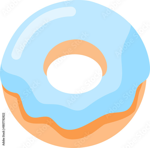 Cute Donut Illustration Colorful Pastel Frosted Doughnut Vector Clipart with Sprinkles and Glaze for Kids, Bakery Designs, Food Icons, and Creative Graphic Elements
