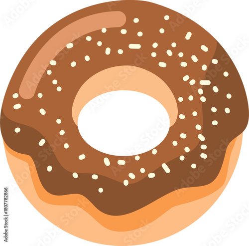 Cute Donut Illustration Colorful Pastel Frosted Doughnut Vector Clipart with Sprinkles and Glaze for Kids, Bakery Designs, Food Icons, and Creative Graphic Elements
