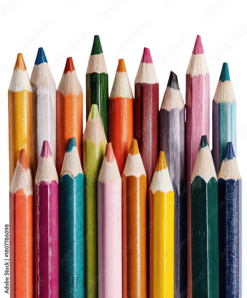 Fototapeta premium Close-up of various colored pencils