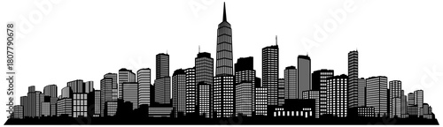 black silhouette of city without background