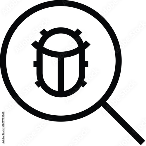 Malware Virus Bug Search Line Icon