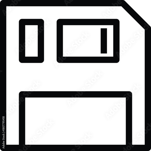 Floppy Disk Save Storage Line Icon