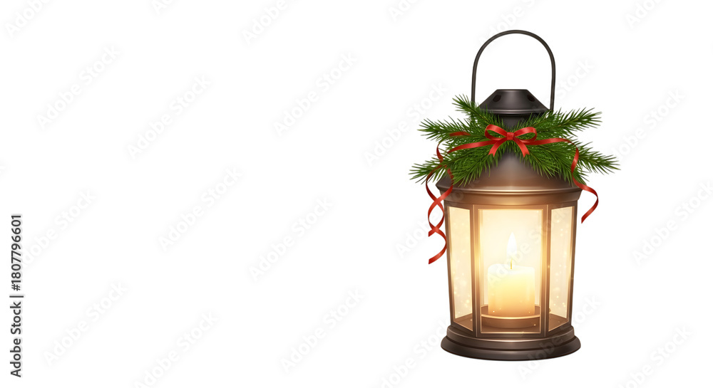 Fototapeta premium Christmas lantern isolated on transparent background