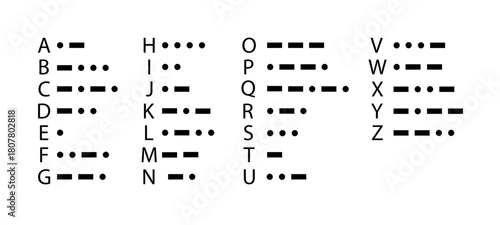 Morse Code International Morse Code on white background. Morse Code sign flat style. Vector