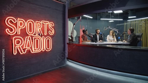 Studio of a sports radio station.