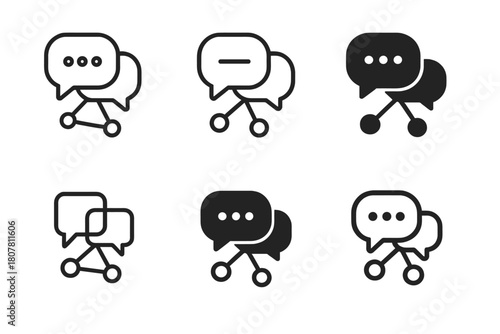 Collaboration Logo Variations. Digital collaboration platforms. Icon set. Set Logo of collaboration: cloud-based teamwork. harmonious logo variations of the