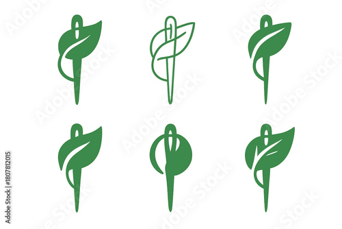 Eco Fashion Icon Set. Eco-conscious fashion shows and events. Icon set. Set Logo of recycled fashion: circular arrows forming a shoe. harmonious logo