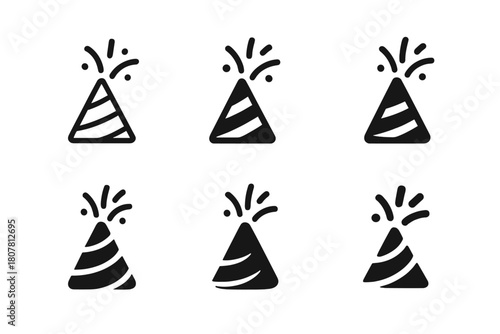 Family Birthday Icons. Celebrating a family birthday. Icon set. Set Logo of Celebrating a family birthday: gift box with bow. harmonious logo variations of the