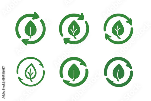 Bioenergy Logos Collection. alternative energy sources from biological processes. Icon set. Set Logo of alternative energy sources from biological processes: