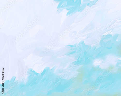 Fotografía Uplifting Light & Airy Puffy Cloud in Blue Sky or Skies-Digital Illustration, Pa