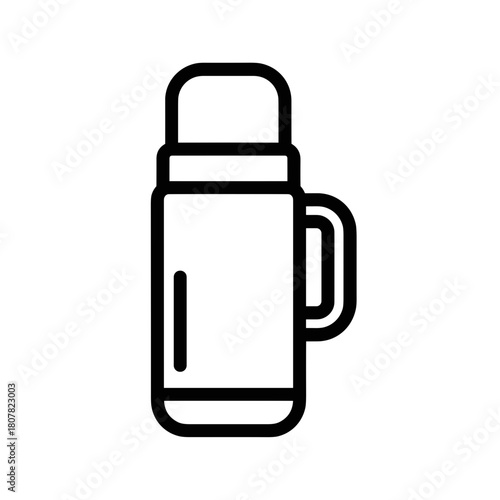 Insulated thermos bottle with handle in minimalistic design  