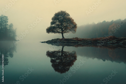 Lake and tree generative AI