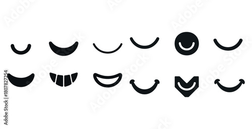 Collection of smiley face icons in various styles and shapes