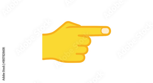 Simple flat design emoji of a hand pointing right, a vector illustration symbol used for indicating direction or a swift command