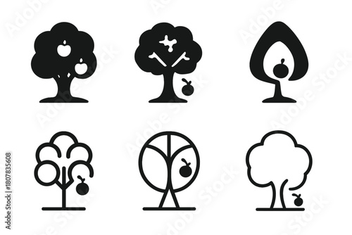 Gravity Logo Variations. The concept of gravity. Icon set. Set Logo of gravity: black hole vortex. harmonious logo variations of the same emblematic concept,