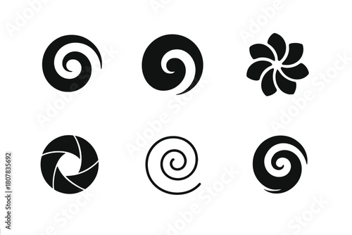 Harmonious Logo Variations. Deep. Icon set. Set Logo of deep: layered waves forming a sense of depth. harmonious logo variations of the same emblematic
