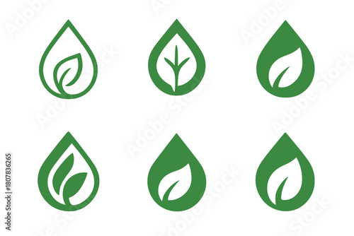 Hydration Logo Set. Hydration and wellness drinks. Icon set. Set Logo of hydration and wellness drinks: water droplet. harmonious logo variations of the same