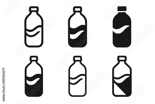 Hydration Logo Set. Hydration and wellness drinks. Icon set. Set Logo of hydration and wellness drinks: water droplet. harmonious logo variations of the same