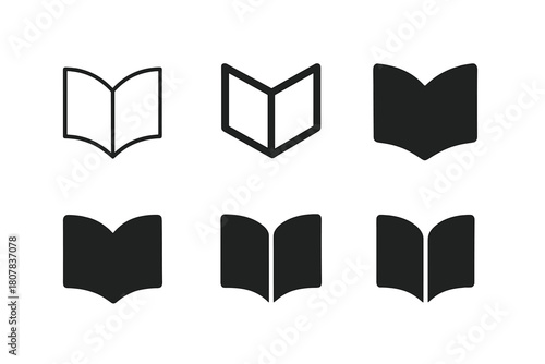 Logo Set_ Knowledge Preservation. Cultural, historical, and scientific preservation efforts. Icon set. Set Logo of knowledge preservation: open book.