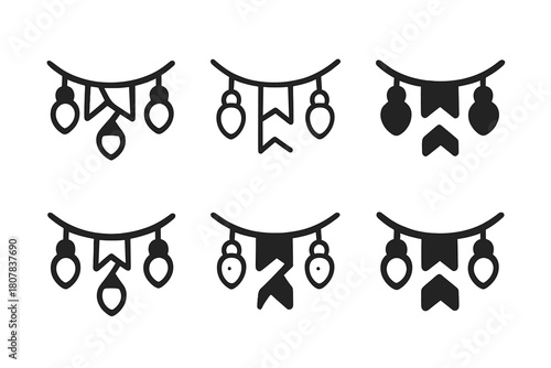 DIY Party Decor Icons. Making DIY party decorations for a personalized touch. Icon set. Set Logo of Making DIY party decorations for a personalized touch: