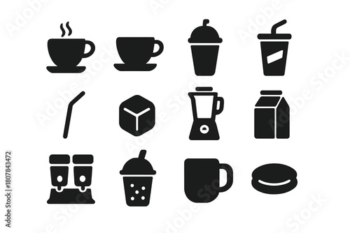 Beverage Icon Set. Beverage toast. Line icon set of beverage toast: wine glass, clinking glasses, cocktail glass, martini glass, champagne flute, beer mug,