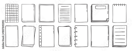 Notepad hand drawn paper note to do list doodle