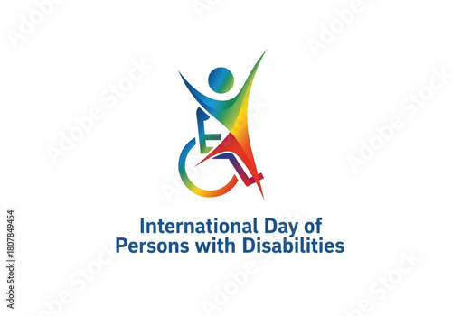 International Day of Persons with Disabilities Logo Rainbow Wheelchair Symbol PNG on Transparent Background