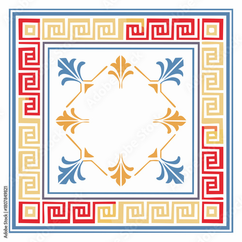 Decorazione in stile greco, con cornice