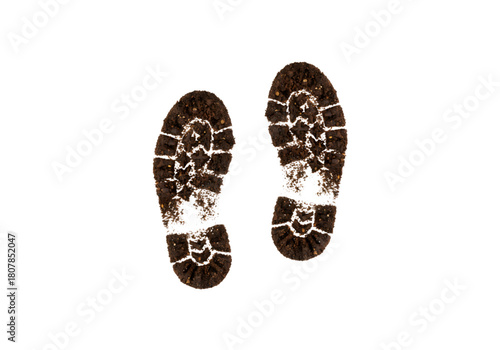 Boot Prints Brown Mud Dirty Shoe Treads PNG on Transparent Background