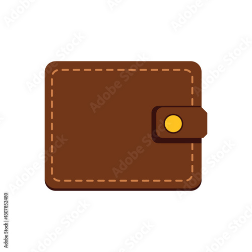 Brown Leather Wallet Vector Illustration