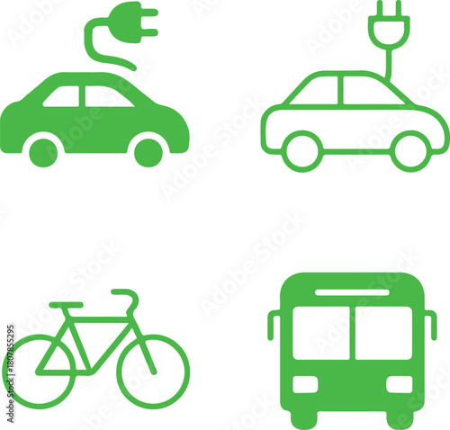Isolated Green Mobility black vector icon, green mobility icon, eco transport icon, black sustainable mobility graphic for buyers, buyer focused green transport design