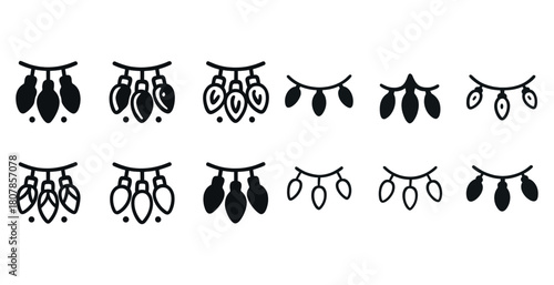 Silhouettes of dangle earrings in various styles set against white background